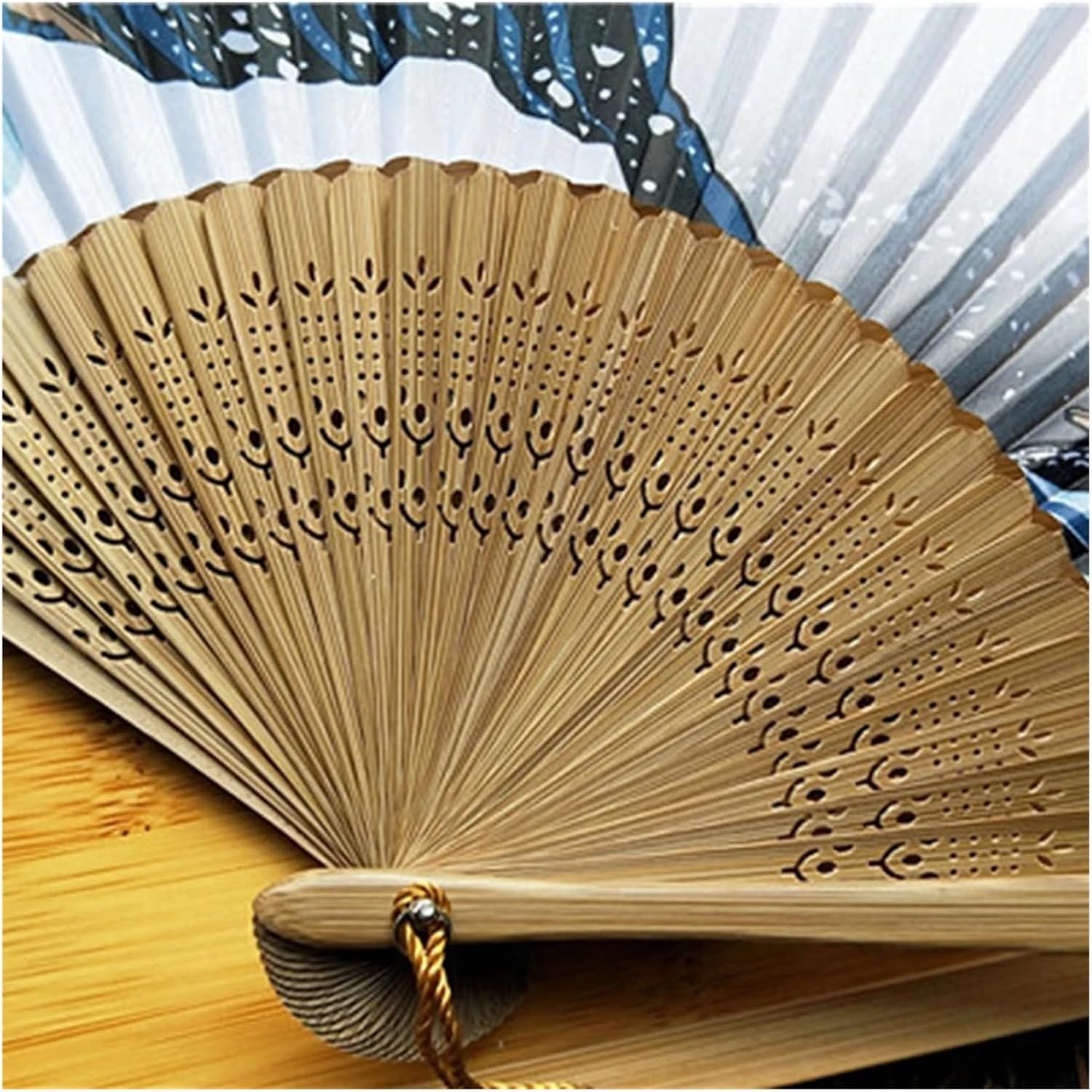 Vintage Wave Fan Portable Folding Pocket for Wedding Party Decoration Dancing Performances Gifts