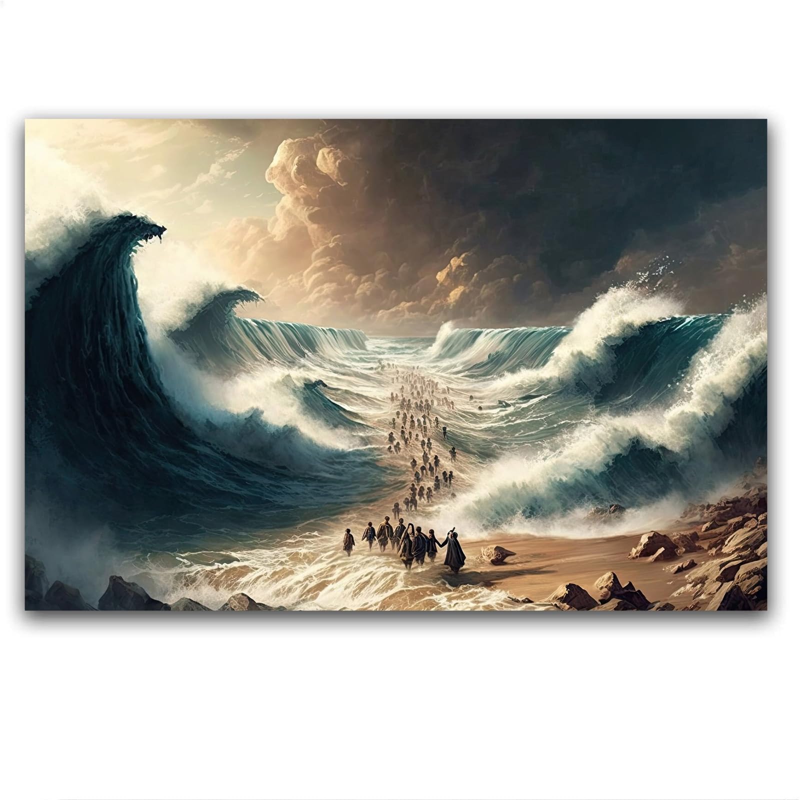 Amazon.com: ReyRob Moses Parted the Red Sea Jesus Bible Art