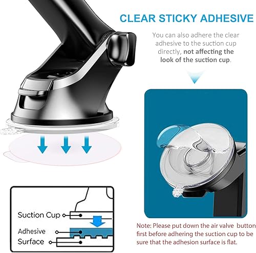 Miniatura 3 de AZXYI 6 piezas de repuesto adhesivo transparente para soporte de teléfono con ventosa, fácil de usar, unión alta, se despega sin dejar residuos