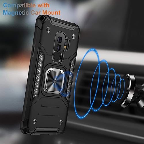 Miniatura 5 de IKAZZ Funda para Galaxy S9 Plus, Samsung S9 Plus, funda de doble capa de TPU suave y flexible y policarbonato duro, antideslizante, carcasa