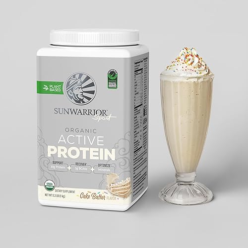 Miniatura 8 de Sunwarrior Proteína vegana en polvo orgánica USDA  BCAA sin azúcar sin gluten sin OMG sin lácteos  Masa de pastel 20 porciones  Proteína activa