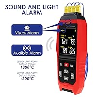 Vista 5 de Termómetro de termopar registrador de datos de temperatura, termómetro tipo K/J/T de 4 canales con 5000 grupos de registro de datos y exportación