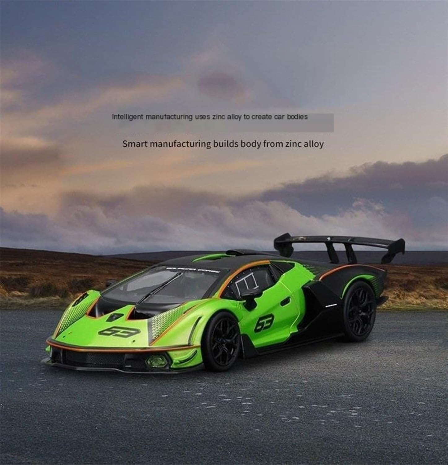 1:27 24 Rally Car Alloy Car Models Metal Car Models, 127 Scv12 Green Black