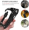 Leosportz Camping Multitool Carabiner - Snap Hook 6 in 1 Multitool for Camping Hiking Climbing | Bottle Opner EDC Tool (Black) gallery image