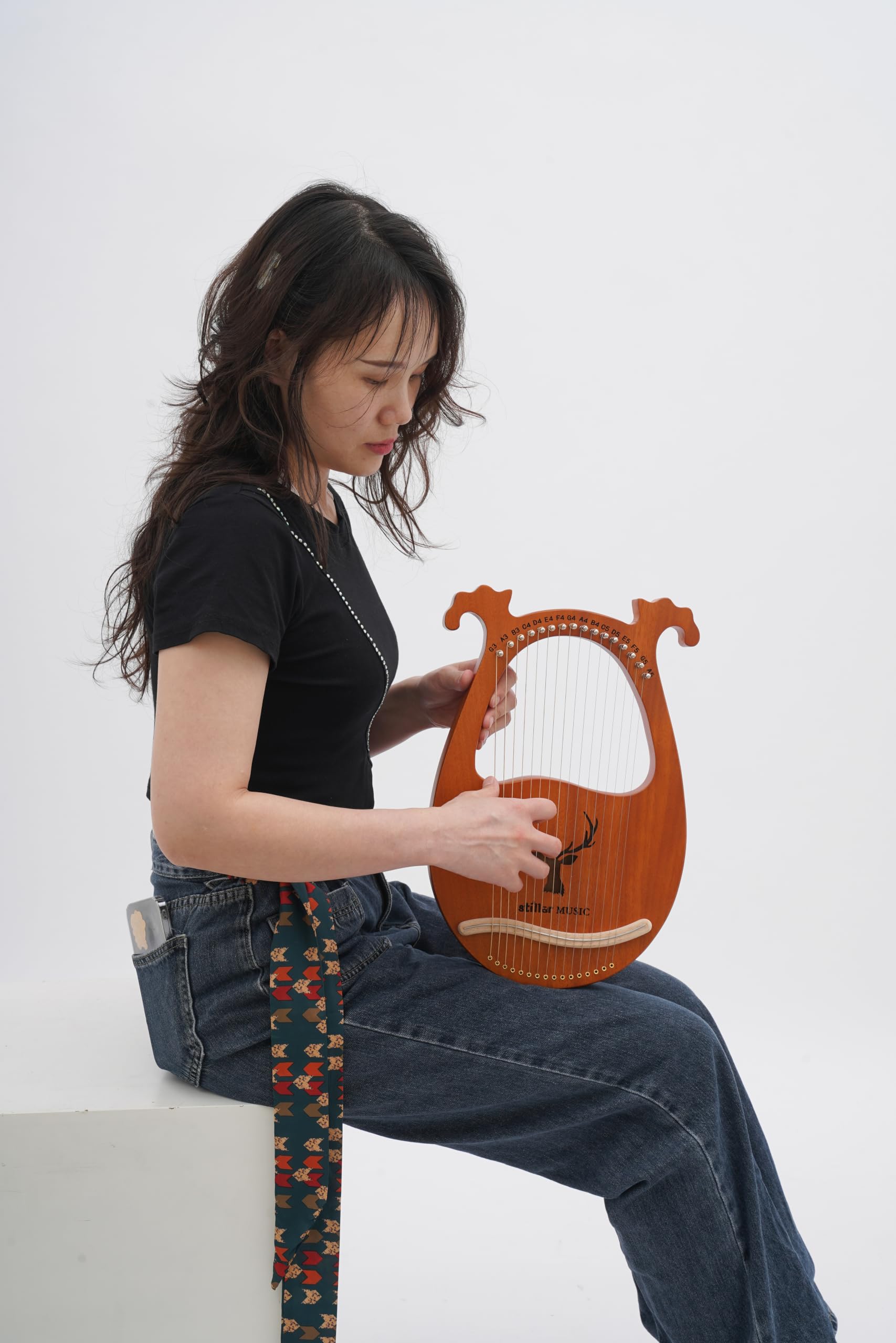 Arpa a 16 corde, 26 x 39 x 2,7 cm, strumento per lira | Leggero e portatile, mogano, il prodotto è adatto per bambini, adulti, principianti, amanti, amici e professionisti.