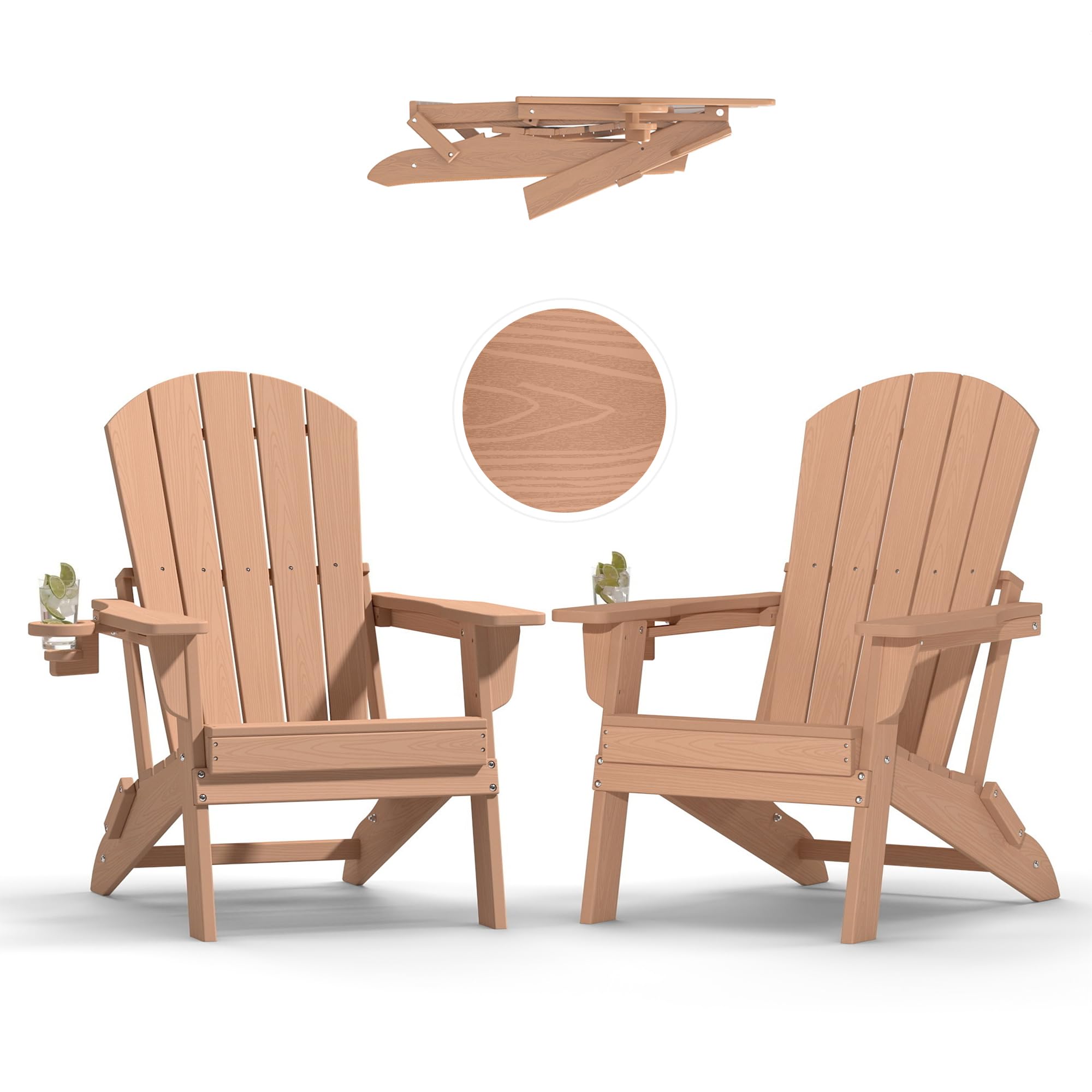 Plawdlik Folding Adirondack Chair Set of 2