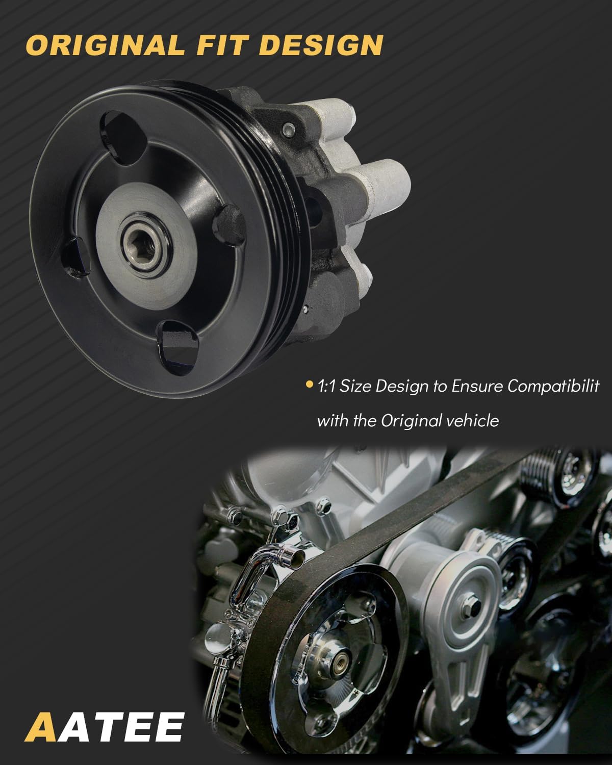 AATEE 21-5362 Power Steering Pump with Pulley For:-Toyota Sienna CE LE XLE 2004 2005 2006, Limited 2006, XLE Limited 2004 2005 3.3L V6 Replace# AA1215362, 36P0790, 4431008010, 55-5638