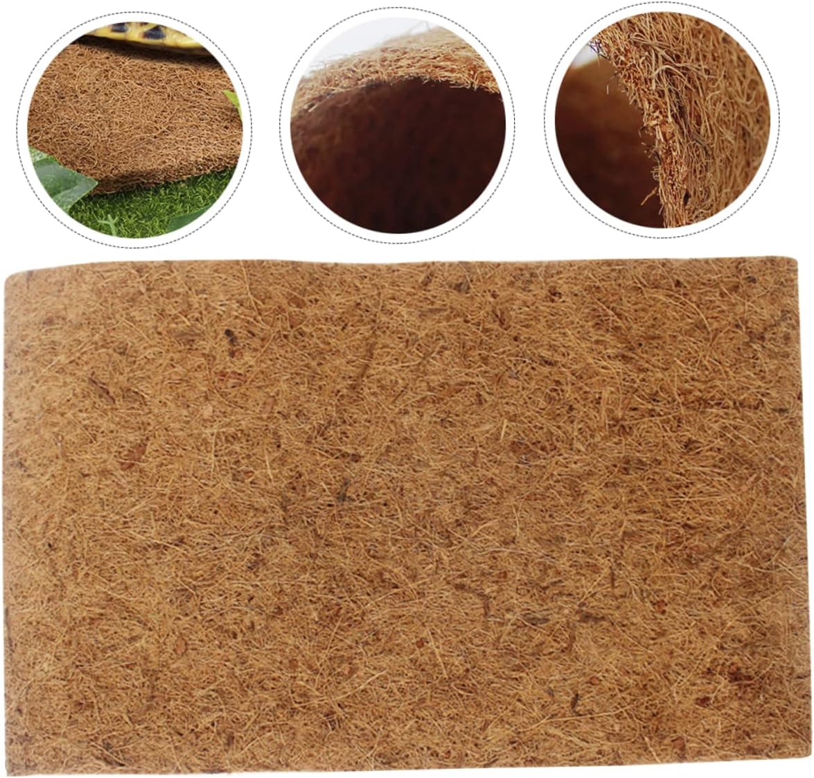 ibasenice Coconut Fiber Reptile Carpet Mat Turtle Tank Liner for Lizards Snakes Tortoises Comfortable Substrate for Reptile Terrariums and Easy Waste Cleanup