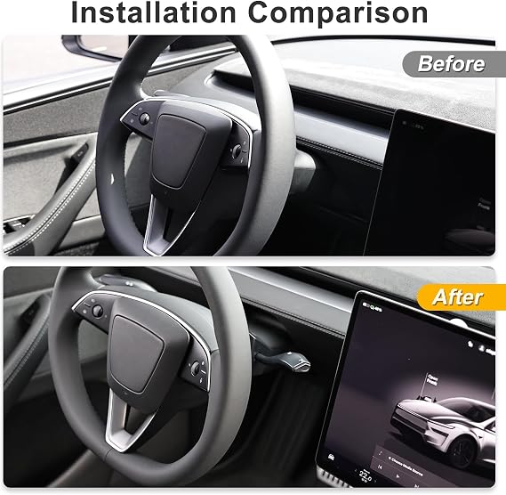 Physical Gear Selector Stalk for Tesla Model Y Juniper 2025 2026, Right Side Gear Shift Control Lever Retrofit Kit, OEM Style Shift Stalk Interior Upgrade Accessories