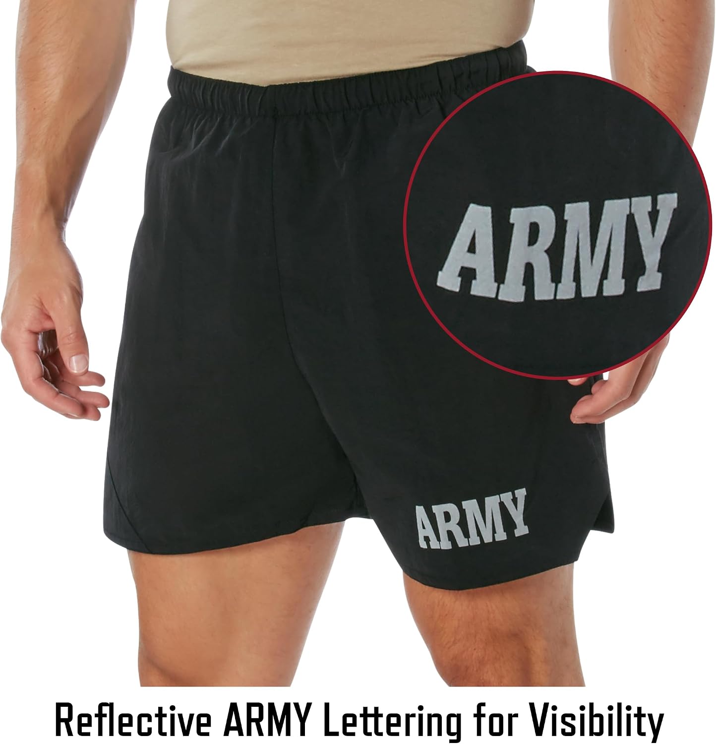 Rothco Lightweight Army Physical Training PT Shorts Black : Amazon