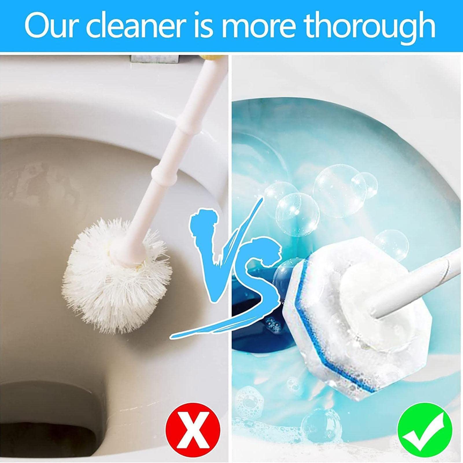 Brosses De Toilette Jetables UOCAI - 32 Têtes éponge Avec Détergent - Parfum Lavande, Citron, Marin - Hygiénique Et Pratique