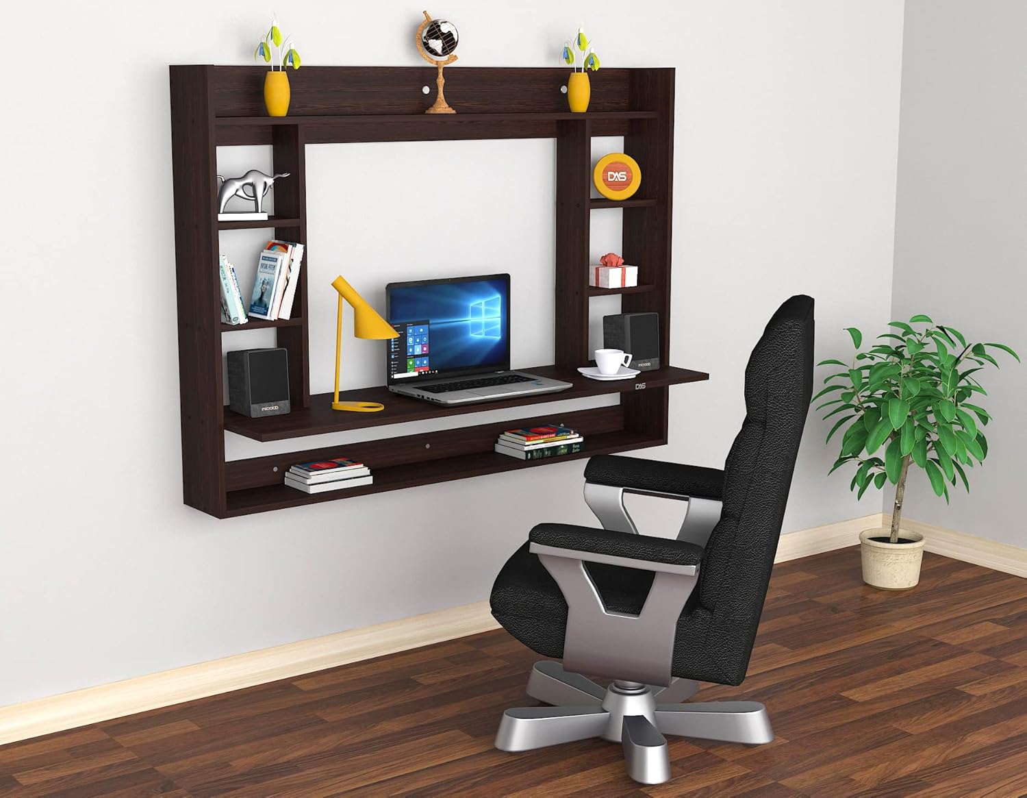 DAS Belén Wall Mount Engineered Wood Study Desk/Table with Book Shelf