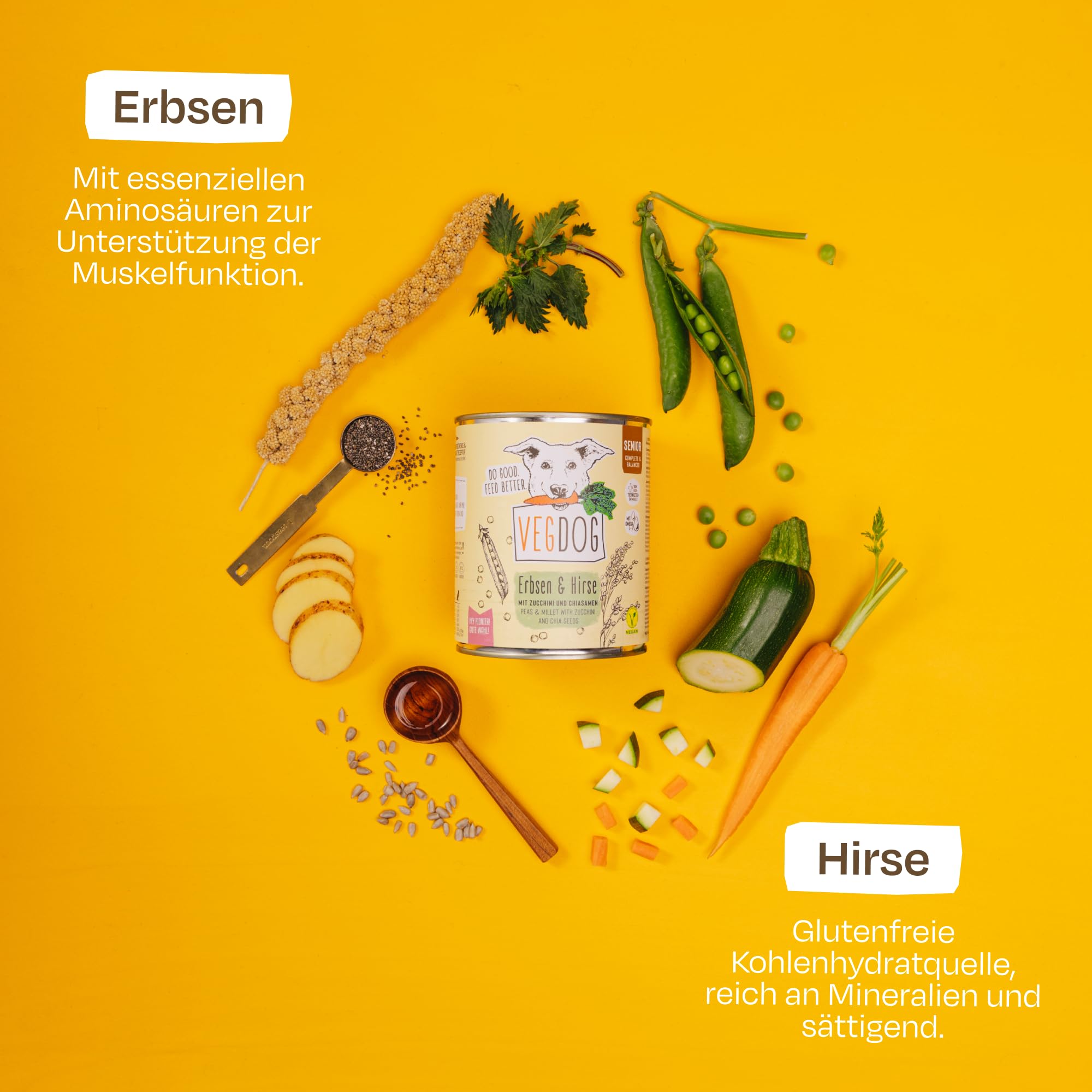 VEGDOG Hipoalergiczna mokra karma dla seniorów (6 x 400 g) | dla dorosłych psów od 7 lat | dobra trawienie | jedyna karma dla alergików z białkiem grochu