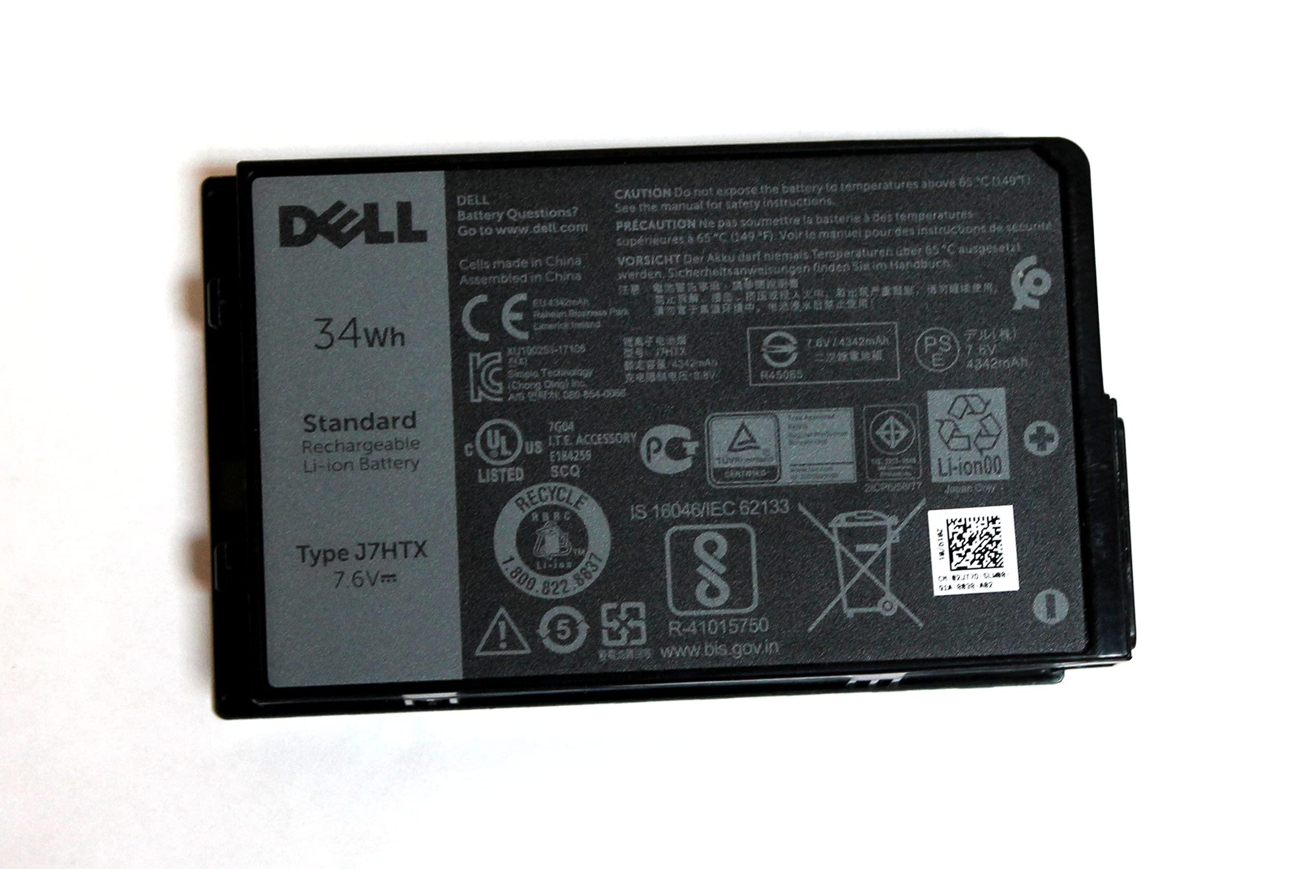2JT70 Genuine Replacement for Dell Latitude 7202 7212 Rugged 34Wh Battery J7HTX