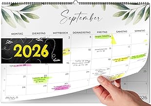 Wandkalender 2026 A4 – Jahresplaner Monatsplaner Wandkalender Juli 2025 bis Dezember 2026 – Monatsübersicht Familienkalender Büro Schule Organisation Arbeit Urlaub – Kalender Planung Aufhängen Planer