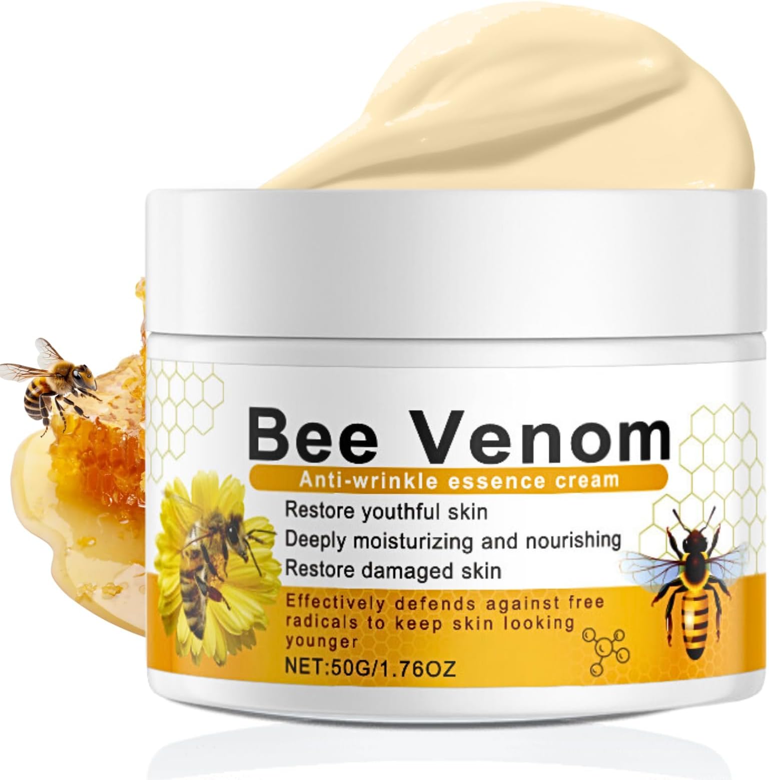 Bee Venom Anti Wrinkle Face Cream, Bee Venom Cream, Face Cream For Mature Skin, Wrinkle Removal & Moisturizing, Instant Face Lift Cream For All Skin Types, Skin TighteningCream For Face Fine Line