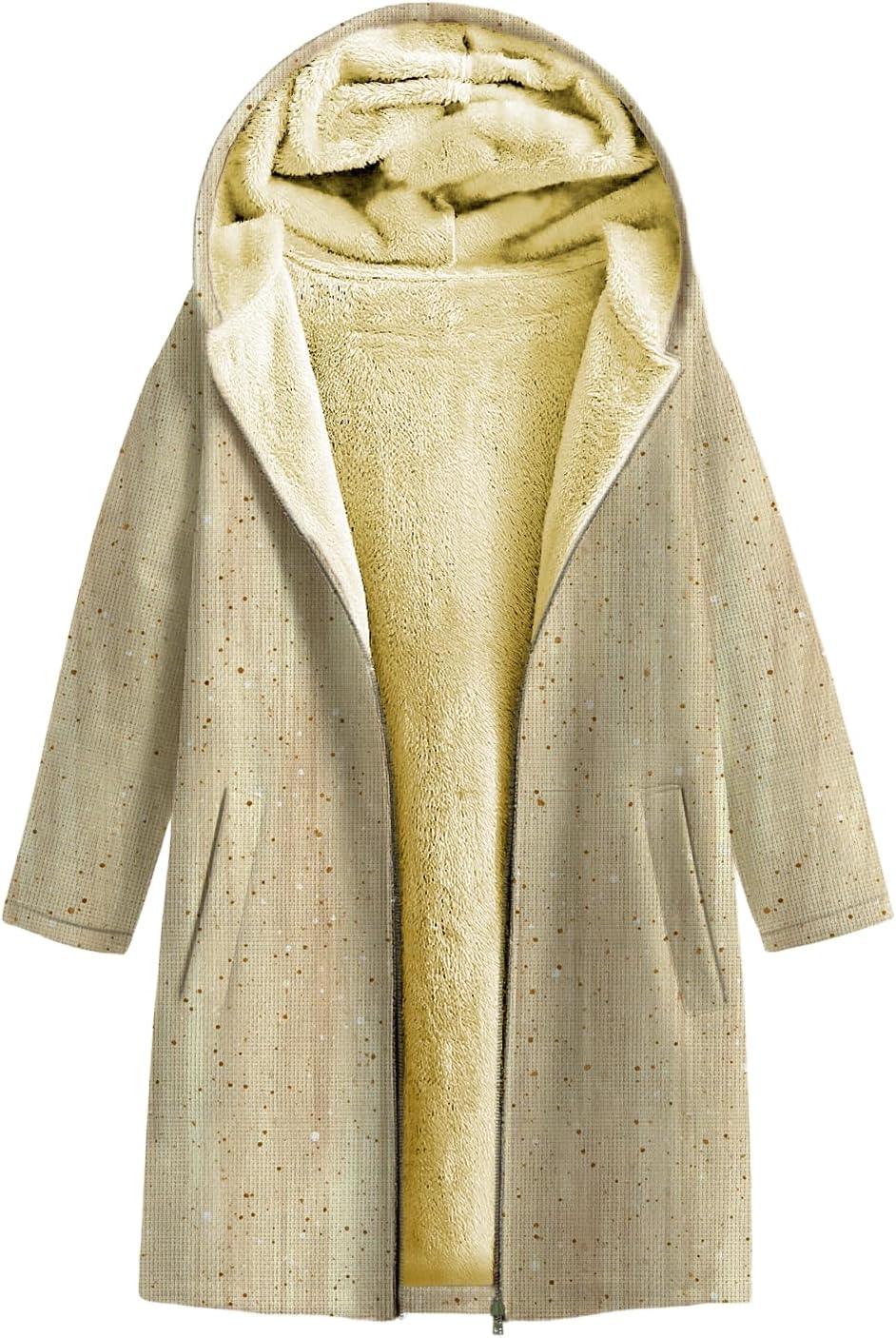 Biacolum Womens Hooded Jacket Fashion Casual Floral Print Warm Fleece Winter Hoodies Full Zipper Outwear with Pockets