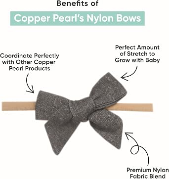 Copper Pearl Baby Bowtie Headbands - Core Collection