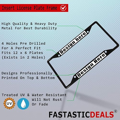 Miniatura 8 de Fastasticdeals Metal Insert License Plate Frame Bella Terra Tree Weatherproof Car Accessories Gold 4 Holes Solid Insert