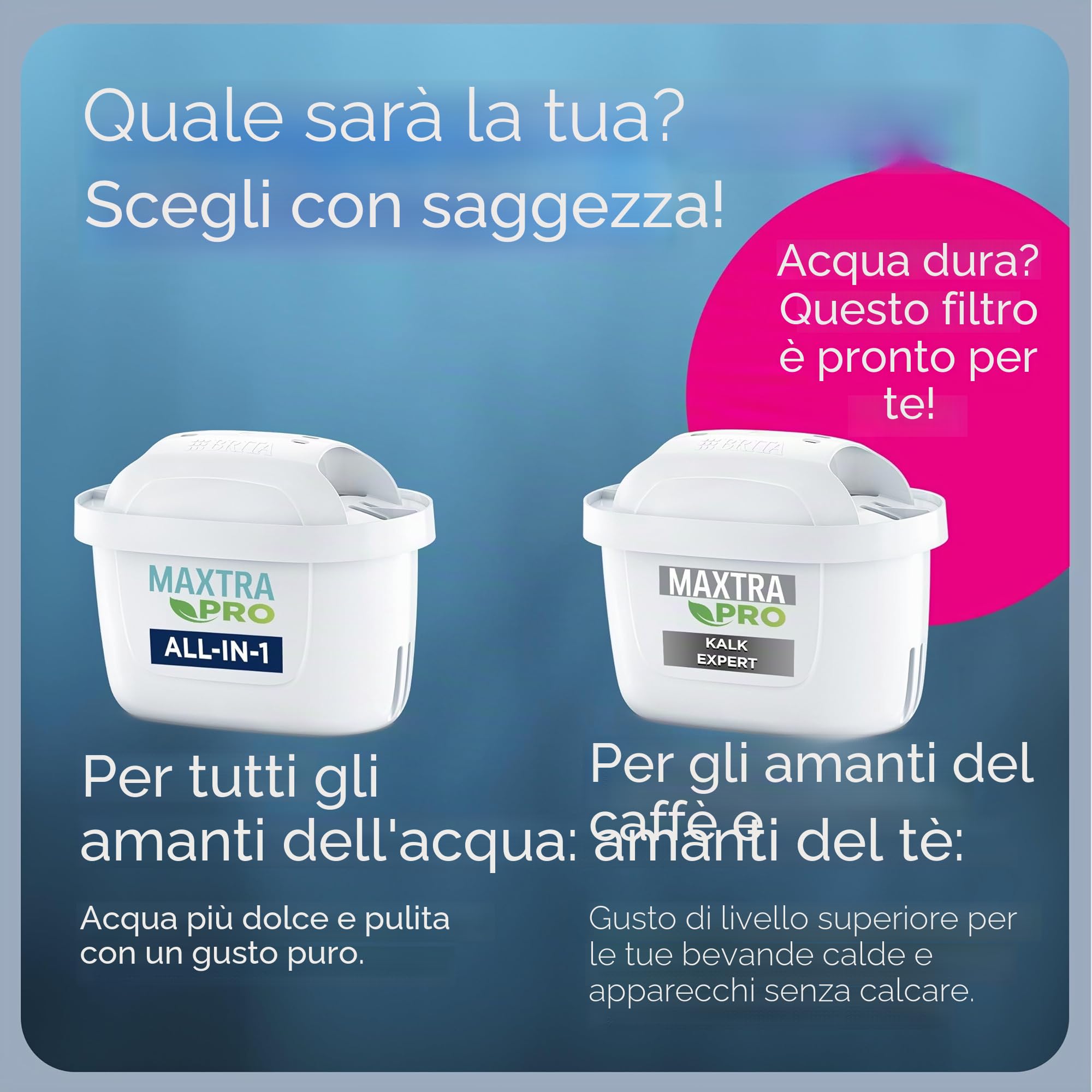 Filtro Brita Carafe In Vetro Blu Incluso 1 Maxtra Pro AlL-1