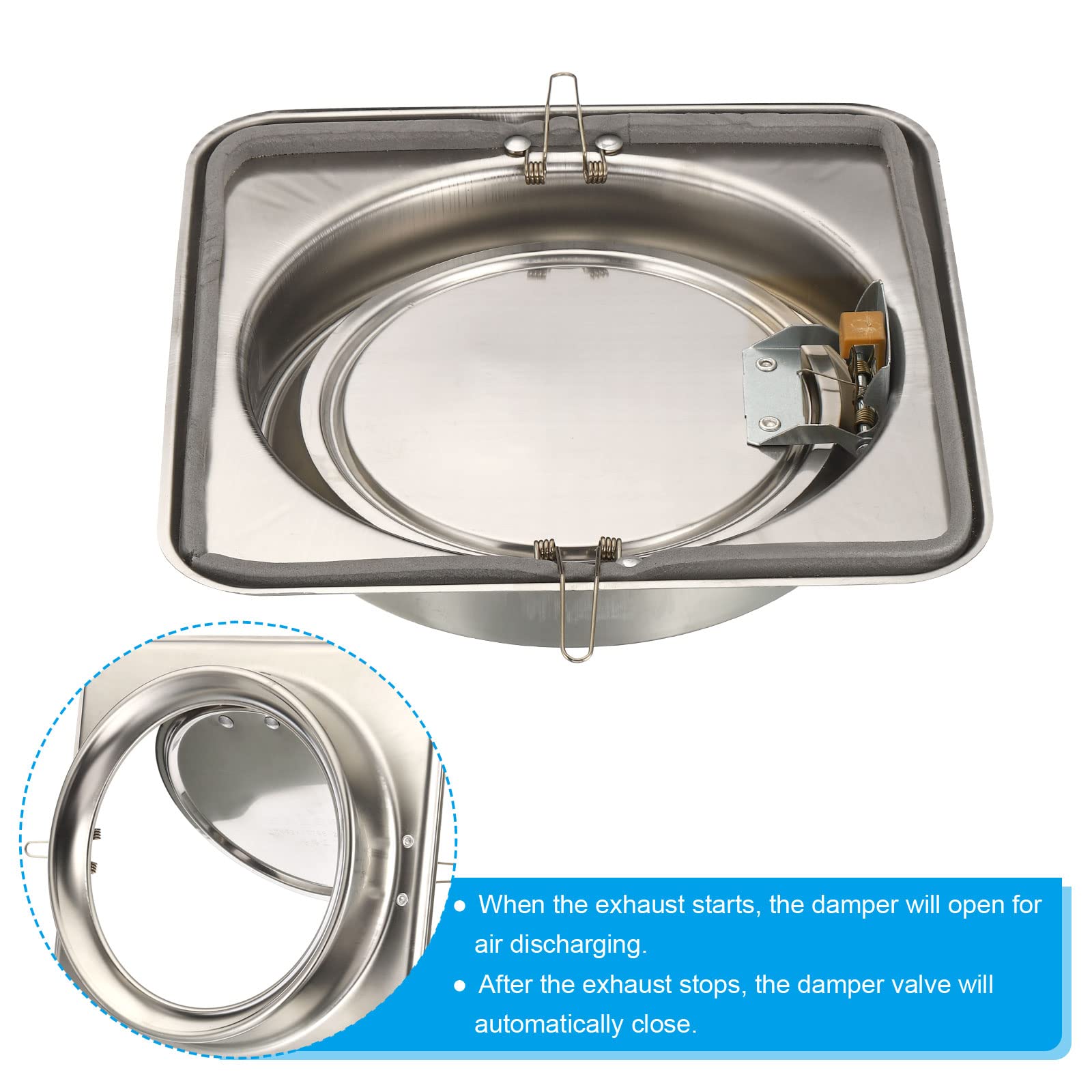 PATIKIL Backdraft Damper, 8 Inch, Ducting Hose Airflow Insert Backflow