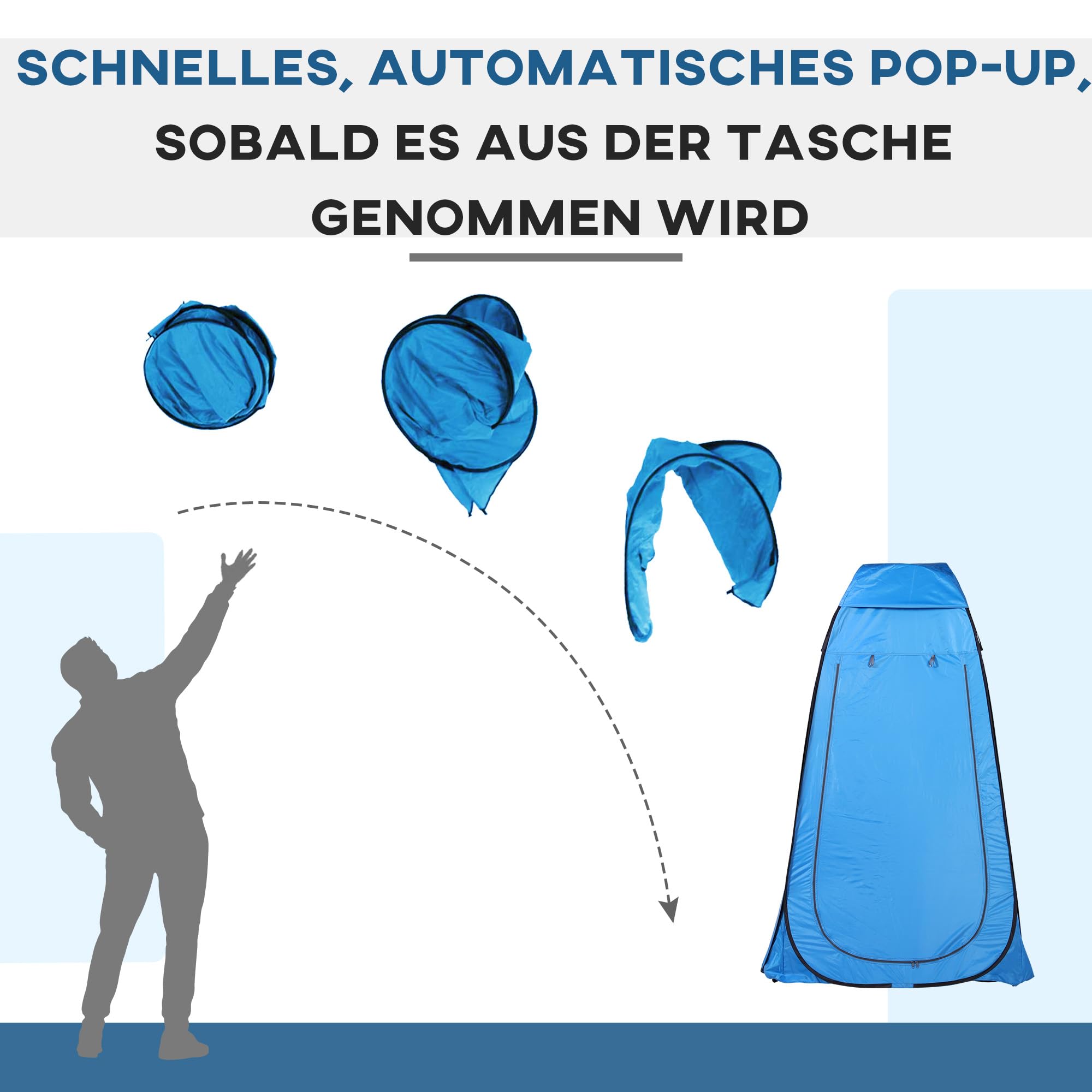 Outsunny Pop-up Duschzelt, tragbare Toilettenzelt mit Tragetasche Fenster Mobile Umkleidezelt WC Zelt Privatsphäre Toilette Umkleidekabine Wurfzelt Lagerzelt für Outdoor Camping Strand