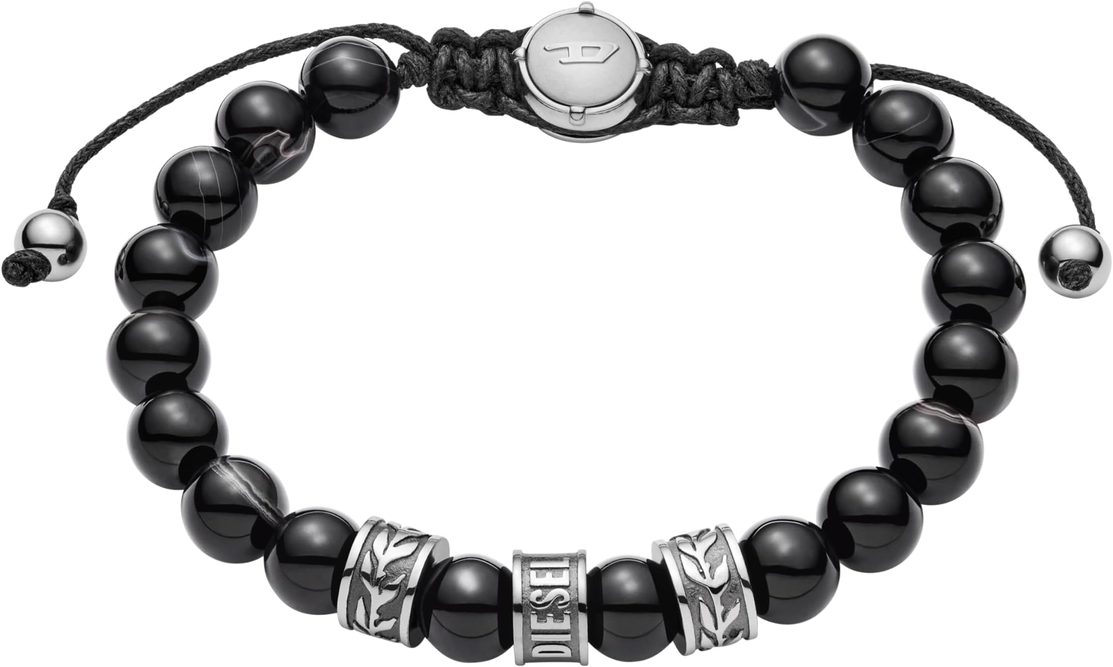 Diesel Stainless Steel and Beaded Bracelet for Men