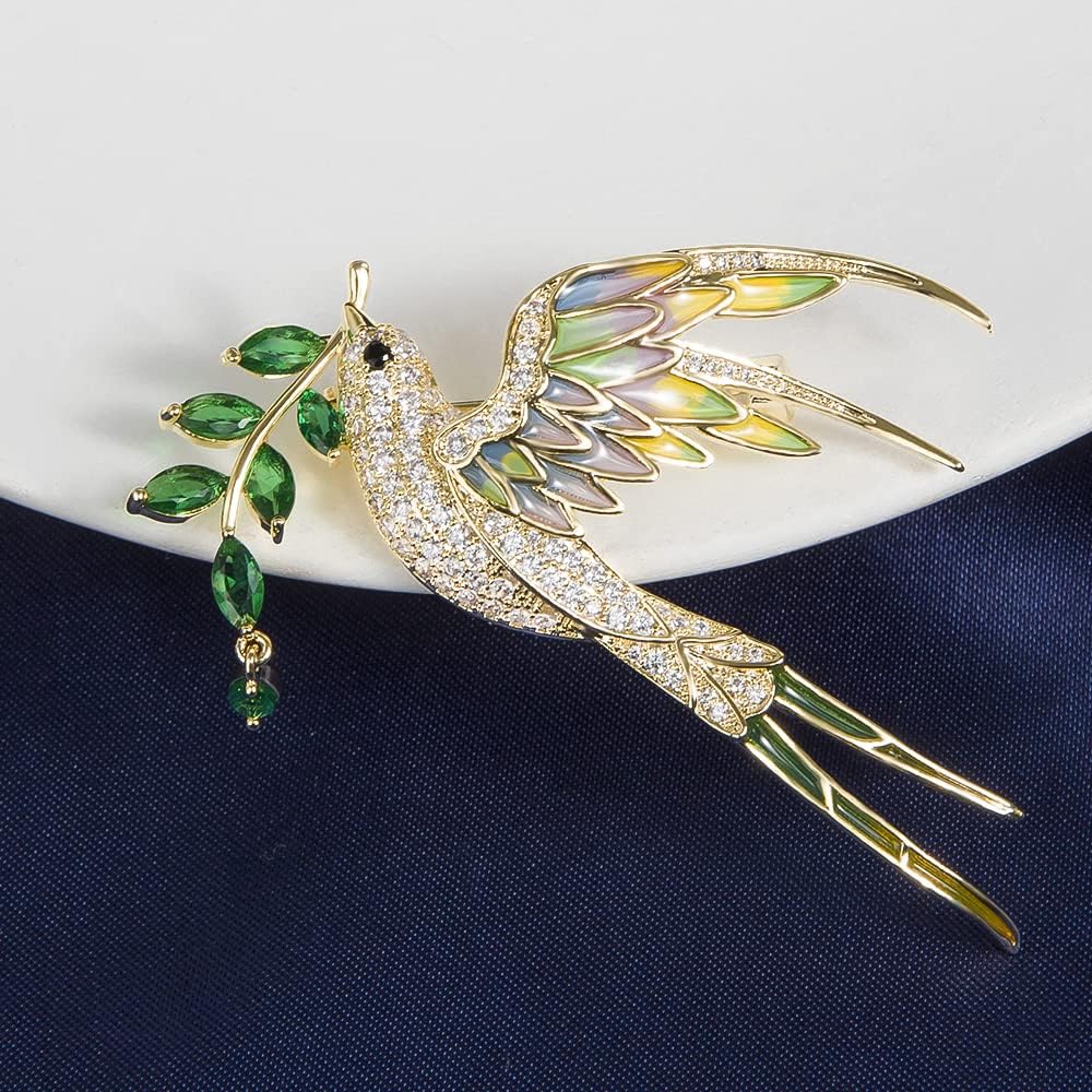 Brooches for Women, Shiny Cubic Zirconia Brooch Pins for Women Fashion Brooch Pin Broach Jewelry Gift