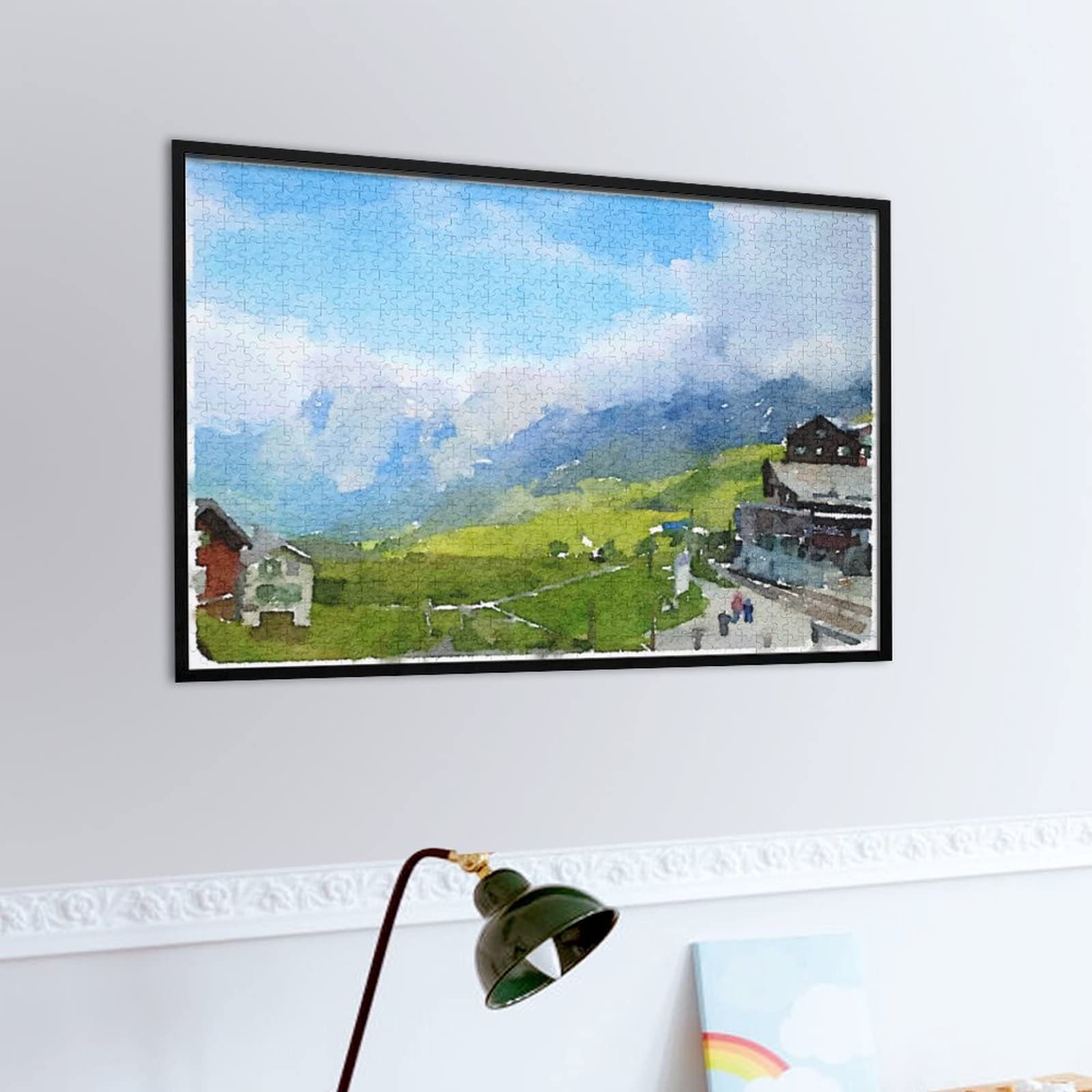 Amazon | 木製絵パズル 1000ピース ピース,スイスの美しい風景 パズル 