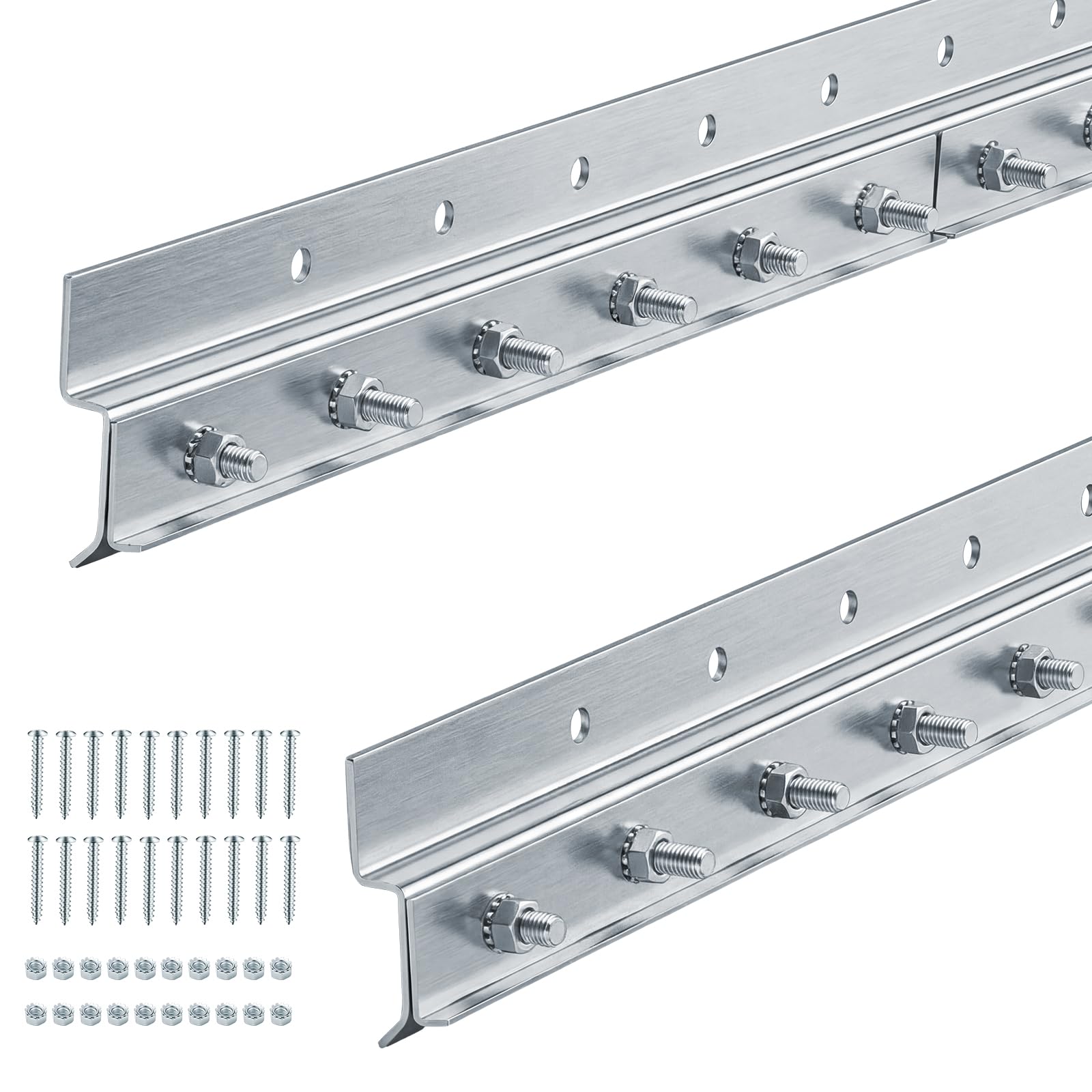 Strip Curtain Door Hardware, Galvanized Steel Commercial Industrial Mounting Strip Curtain Door Hanger Kit for Universal Jamb Frame or Wall Mount(8 Foot)