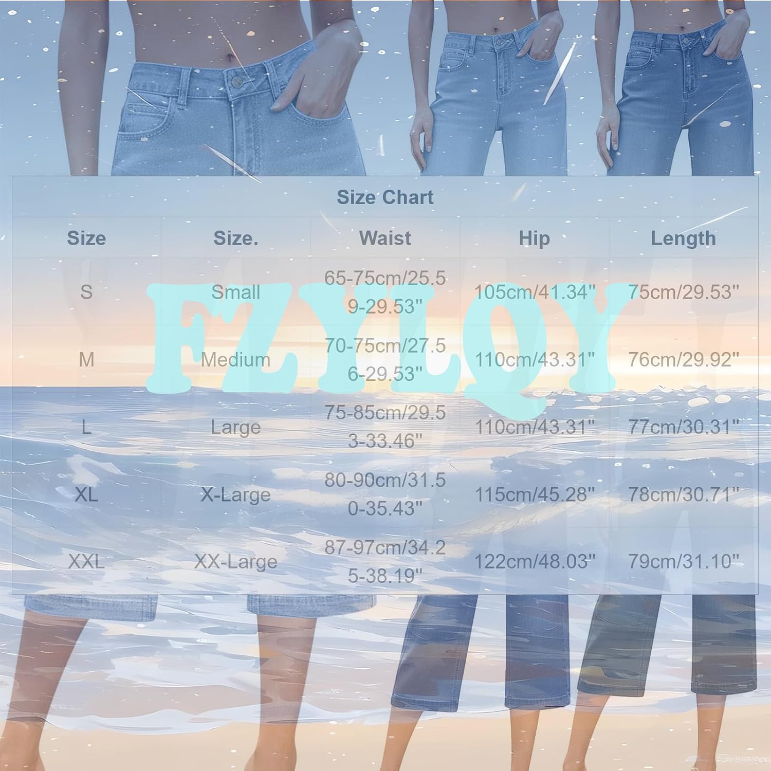 FZYLQY Ladies Wide Leg Denim Capri Pants Stretch Capris Cropped Trousers High Waist Pockets Trendy Casual Summer Jeans