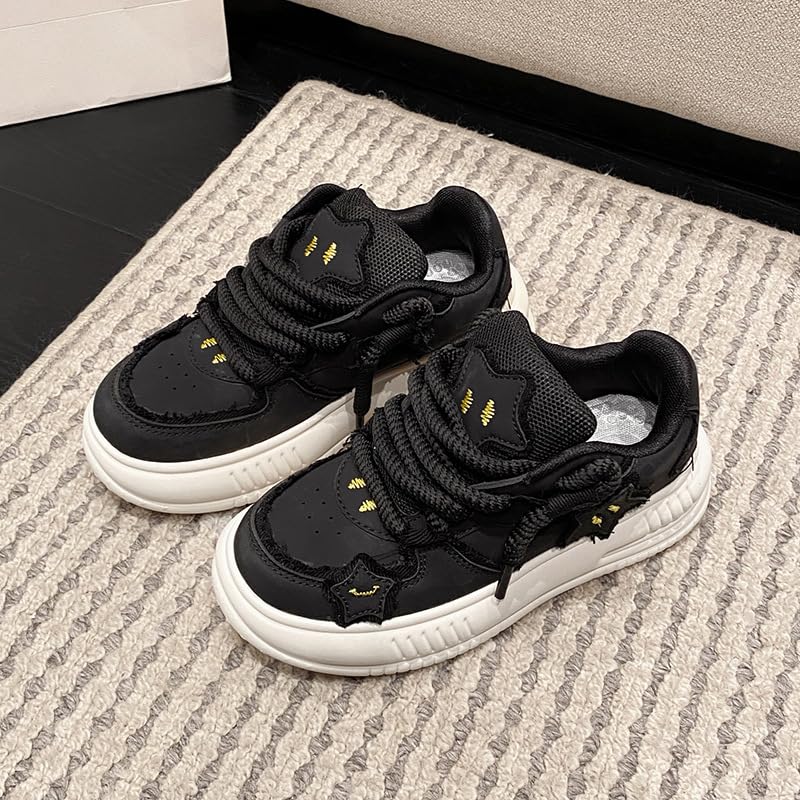Cute Kawaii Star Shoes with Bread Shape Chunky Platform Non Slip Lightweight Kawaii Y2K Pretty Pastel Retro Trendy Training Sneakers for Women Girls Streetwear Skateboarding Casual Everyday Outfits4