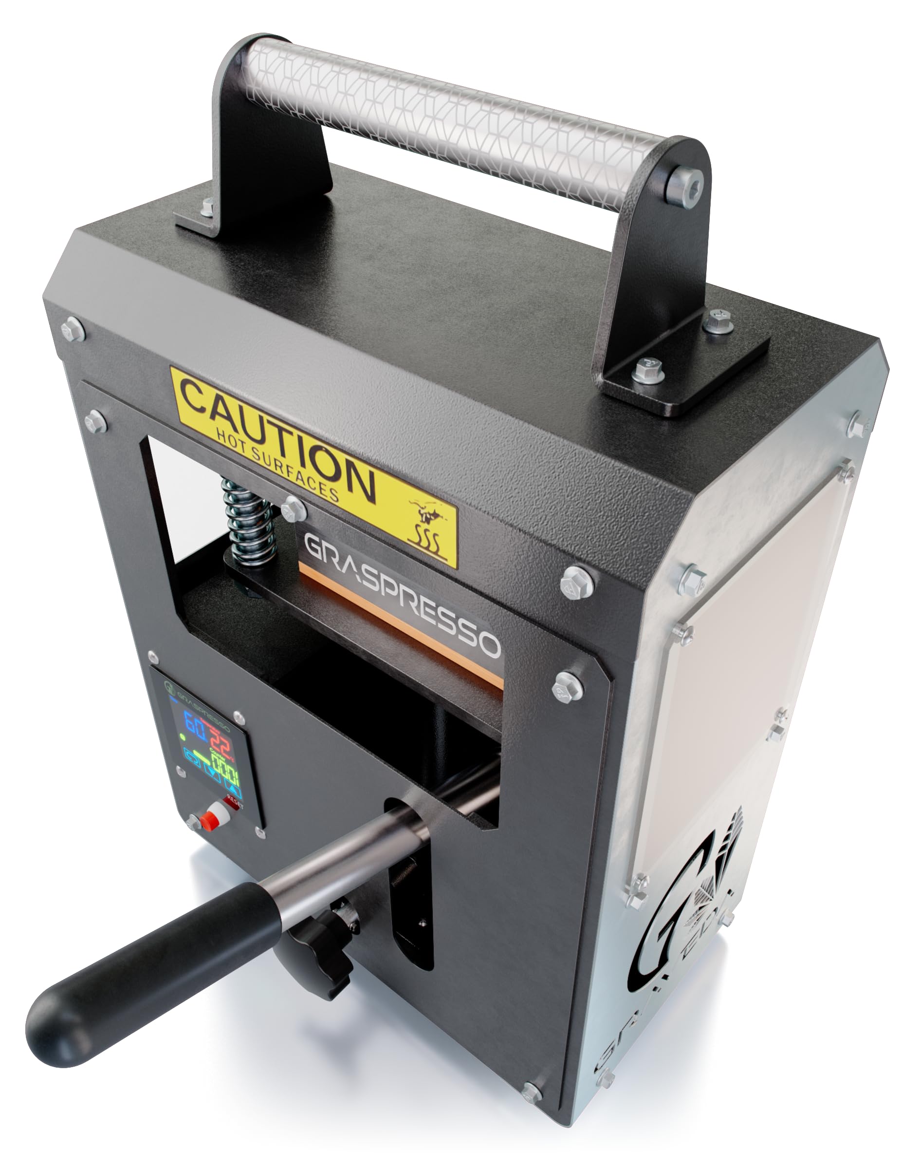 Graspresso - 5T Rosin Press mit 5 Tonnen Hydraulik Zylinder - Kolophonium Presse, 12 x 6 cm Platten