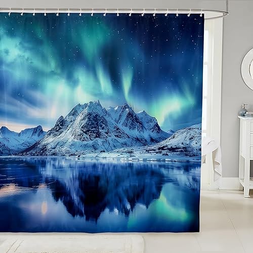 Miniatura 22 de Tiki Bar - Juego de cortina de ducha de inspiración retro, cortina de ducha para fiesta hawaiana feliz para niños y niñas, bonito patrón Tiki Multi