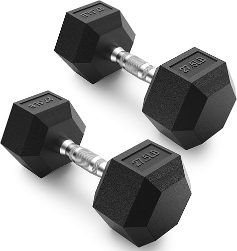 Vista 21 de PAPABABE HEX Juego de Mancuernas 2.5-125lb, Mancuernas de Gimnasio en Casa con Revestimiento de Goma, Mancuernas de Pesas para Ejercicio y Fitness