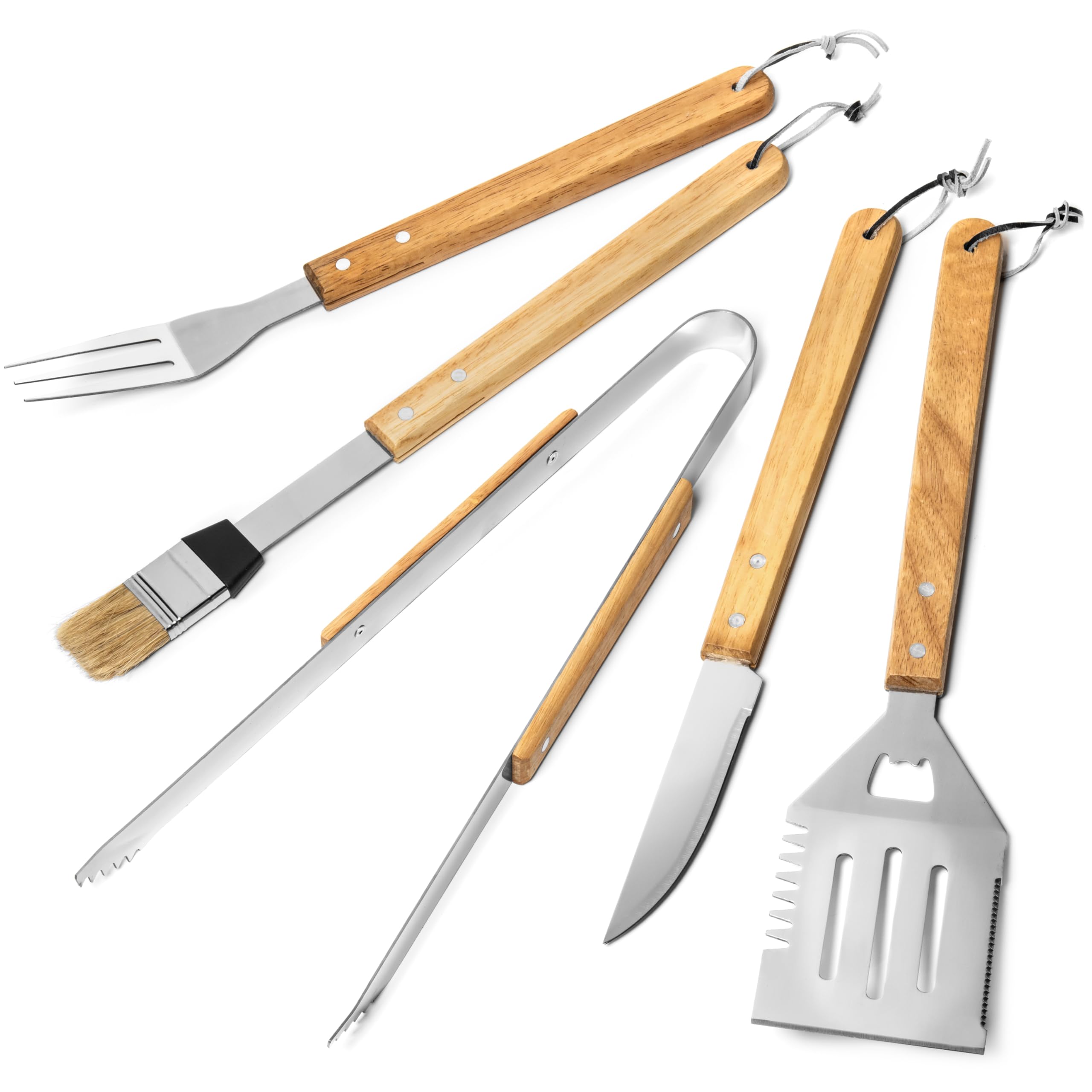 Caja de herramientas para barbacoa, estuche de transporte de accesorios para parrilla, estuche de kit de parrilla, utensilio de barbacoa de bambú, utensilio de barbacoa, utensilios de barbacoa, 5
