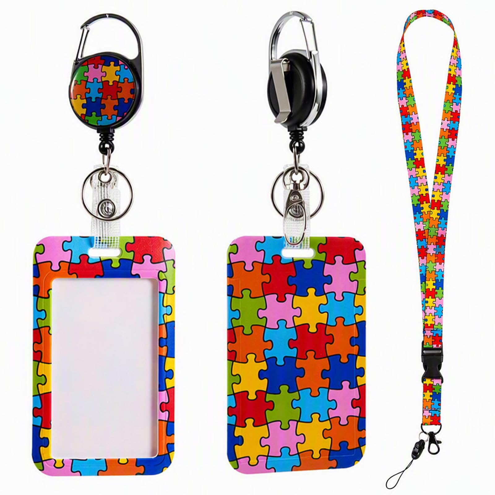 Autism ID Badge Holder with Lanyards, Detachable Lanyards for ID Badges