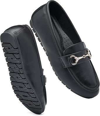 BGSTGUDS Womens Wide Loafers Shoes Cute Dressy Shoes Ladies Comfort Slip Ons Work Shoes