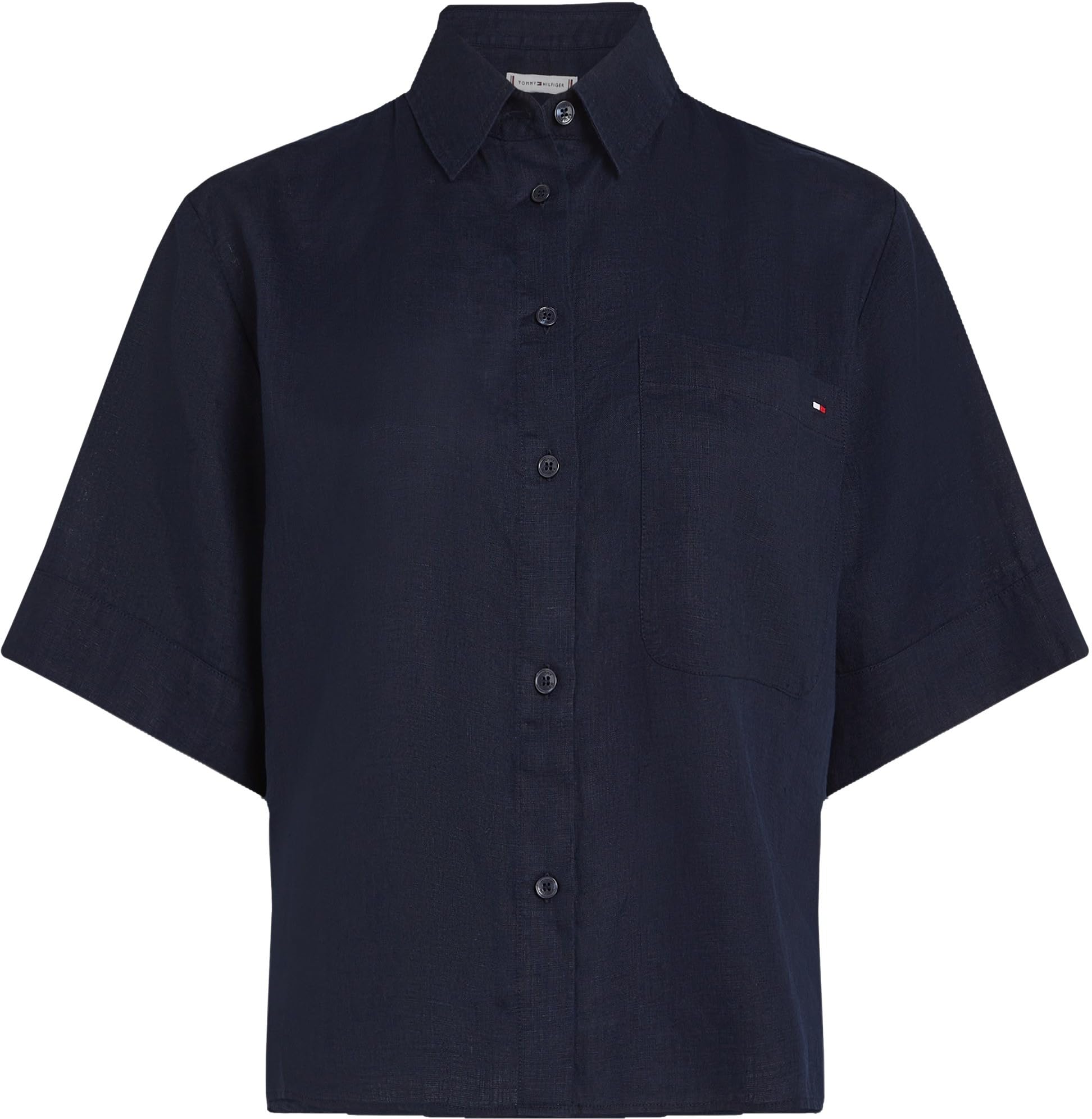 Tommy Hilfiger Chemise Femme Linen Relaxed Manches Courtes