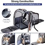 Cat Backpack Carrier Extra Large for Cats up to 25 lbs, Expandable Dog Carrier Backpack for Small/Medium Dogs, Foldable Pet Travel Backpack for Hiking, XL-Striped