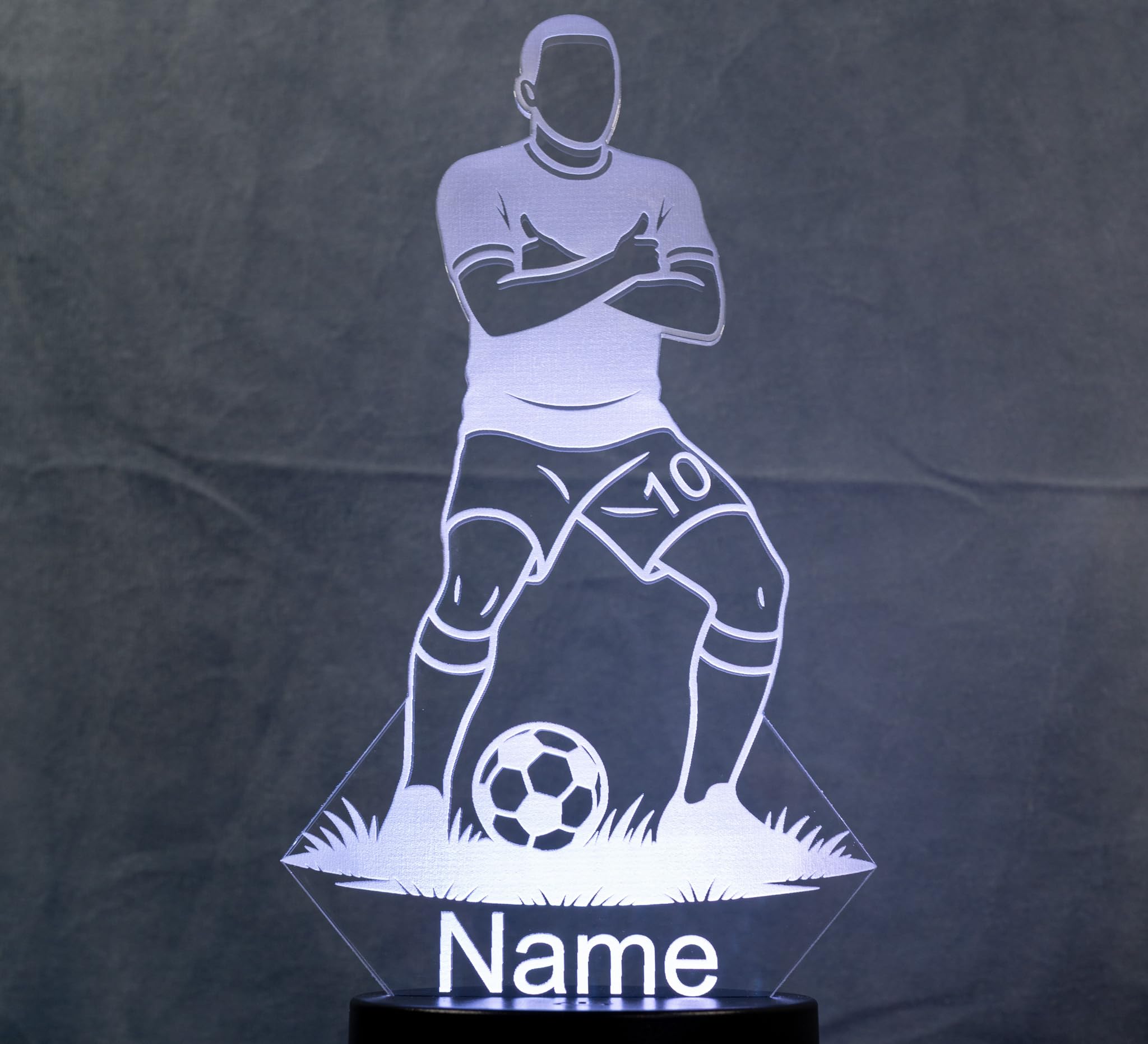 Insegna Luminosa LED Personalizzata Con Nome E Motivo Calcio - Regalo Per Appassionati Di Sport