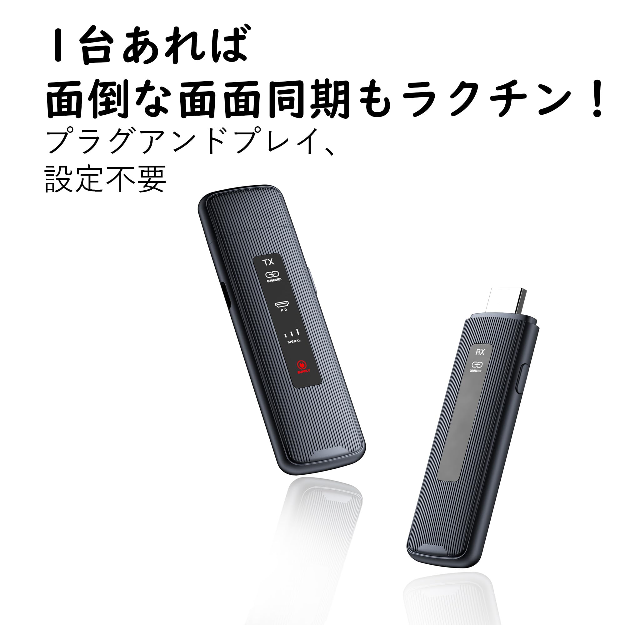 Amazon.co.jp: ワイヤレスHDMI 送受信機セット hdmi 無線化 LED