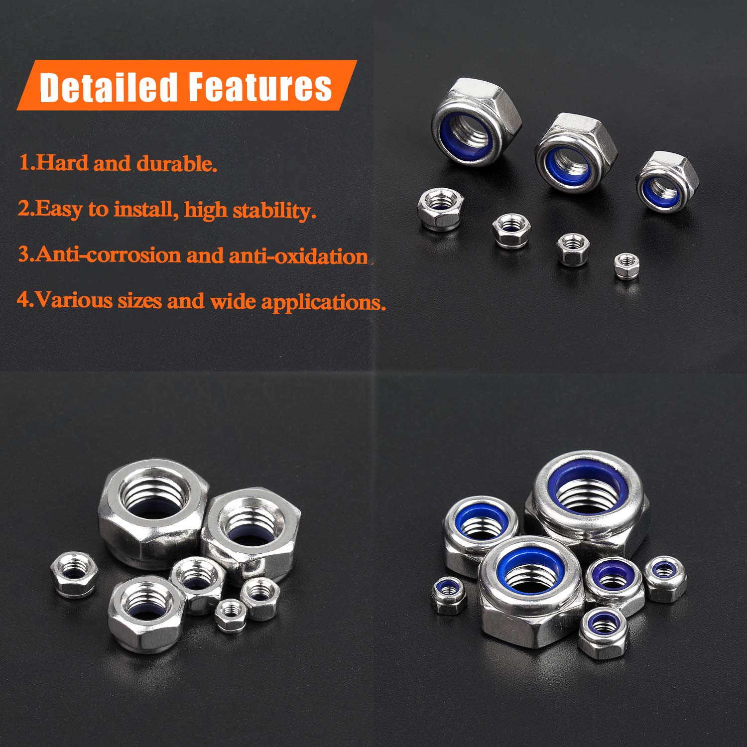 Métricas De Nylon M3 Insertar El Tornillo De Bloqueo De Cabeza Hexagonal Tuercas Hexagonales Sujetador Blanco 100pcs Unique Bargains Juegos De Tornillos Y Tuercas