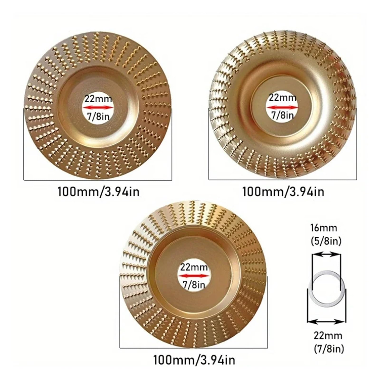 5-teiliges Holz-Schnitzrad- und Schleifscheiben-Set (16 mm)