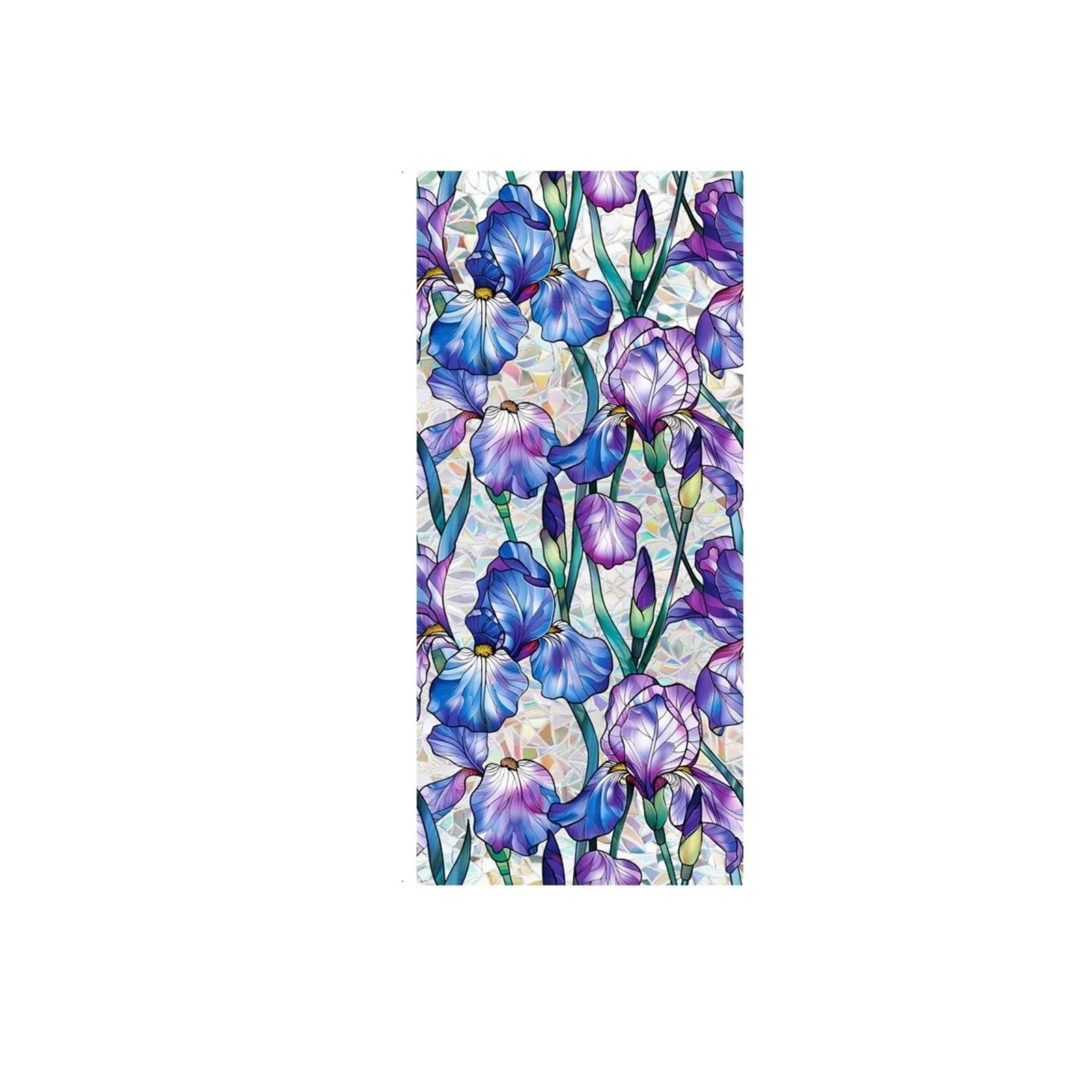 SHALLEZSOU Window films Window Film Sun Catcher Static Glass Stickers Non-Adhesive Sticker Decorative Privacy Flower Decal Painted