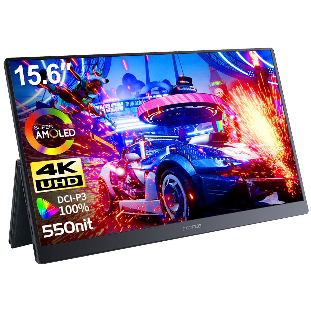OLED Portable Monitor - C-FORCE CF015 Next 15.6" OLED 4K/UHD 3840x2160 Gaming Monitor - for Photo Ed
