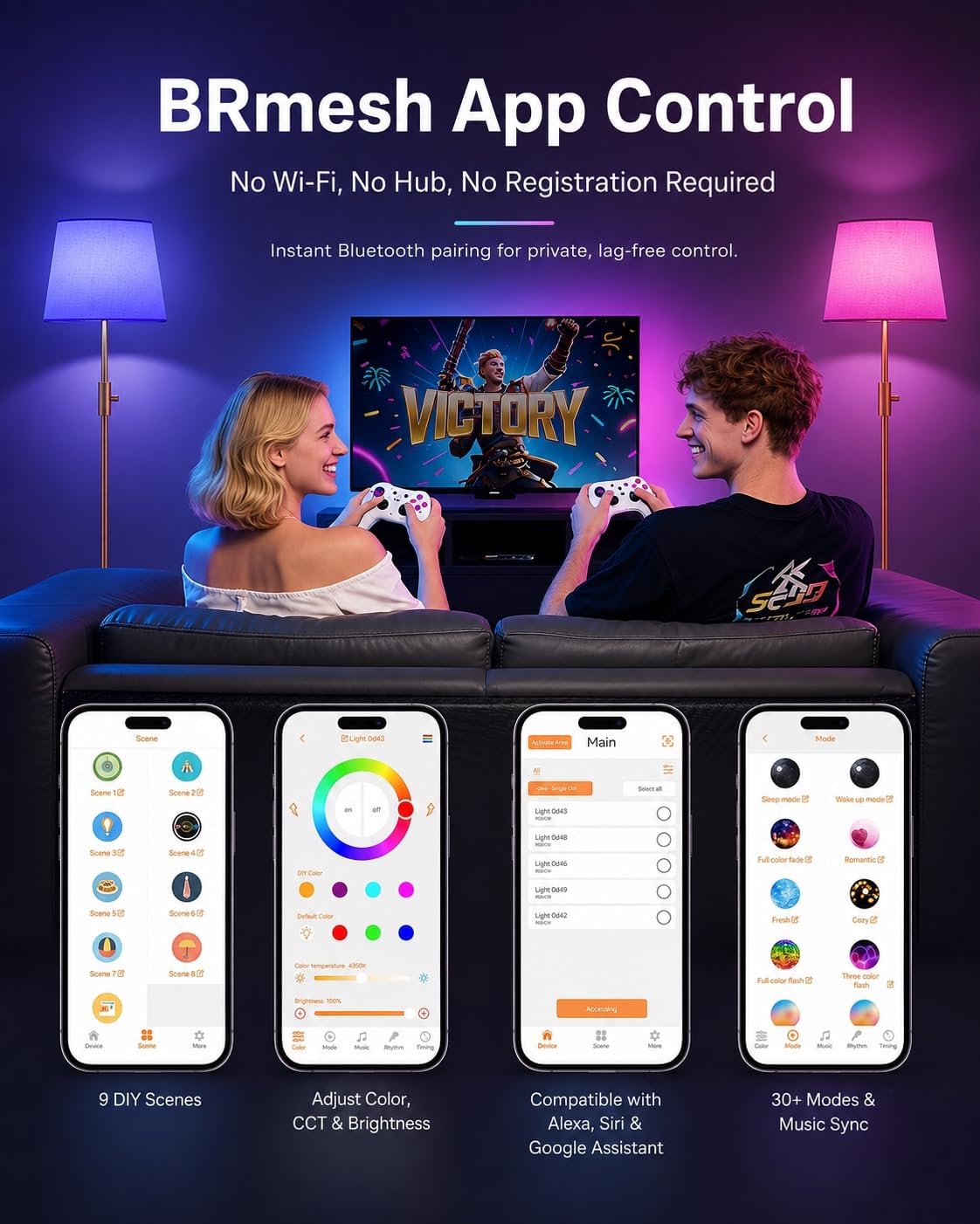 Smart RGB Floor Lamp, 62", App Control, Compatible with Alexa image 3