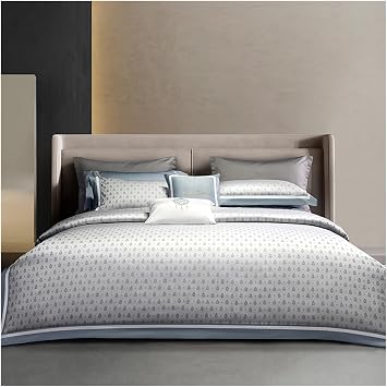 Bed, Egyptian Cotton Duvet Cover Set, Luxury Bedding 4 Pcs, Jacquard King Size Duvet Cover Set, Bed Sheets & Pillow Cases