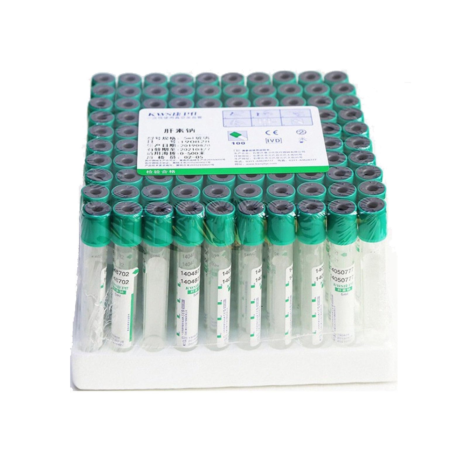 Tubes De Prélèvement Sanguin, 3/5/10 Ml, 100 Pièces/Paquet, Tubes De Prélèvement Sanguin Jetables En Plastique, Tubes D'héparine De Lithium, Pour Laboratoires Et Salles De Recherche,10ml