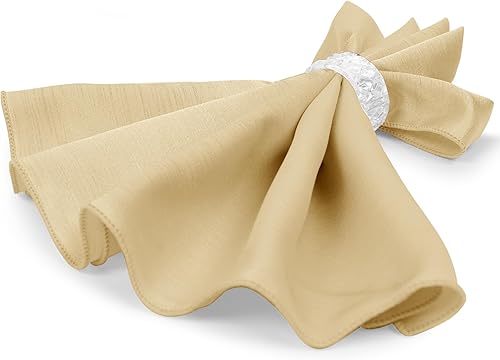 Miniatura 8 de Ultimate Textile -10 docenas - Reversible Shantung Satin - Majestic - Servilletas de tela Majestic de 17 x 17 pulgadas, color beige